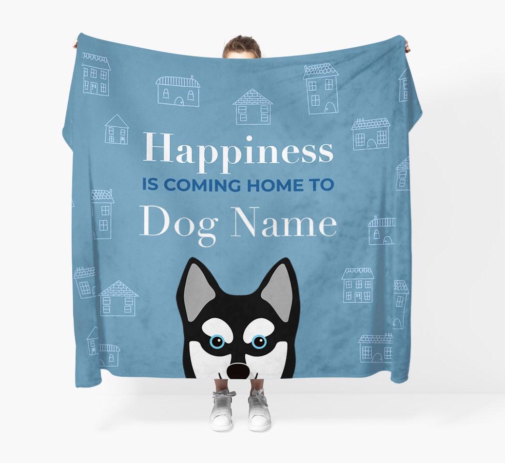 Happiness Is: Personalized {breedFullName} Throw Blanket