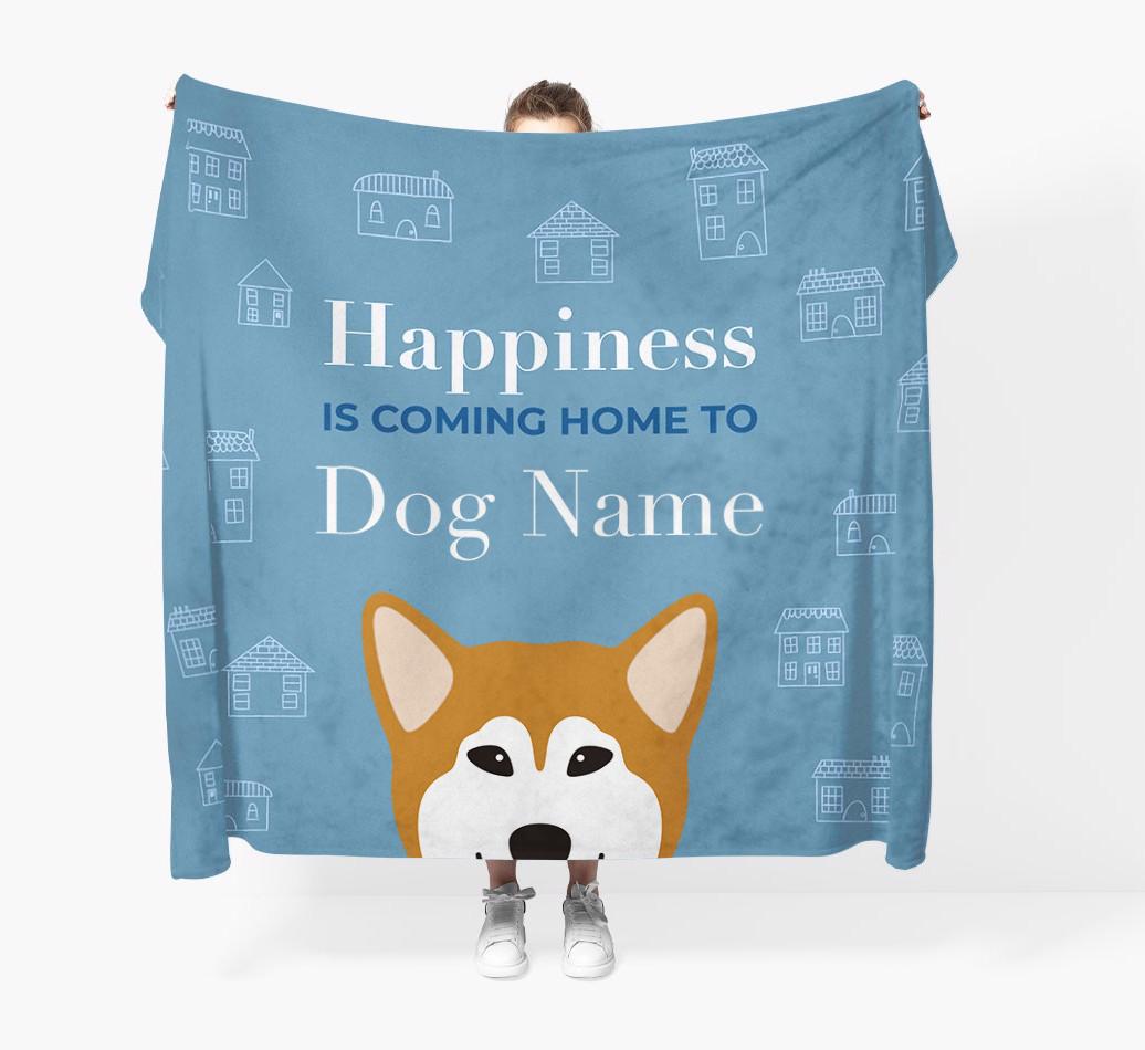 Happiness Is: Personalized {breedFullName} Throw Blanket