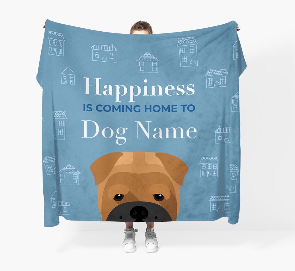 Happiness Is: Personalized {breedFullName} Throw Blanket