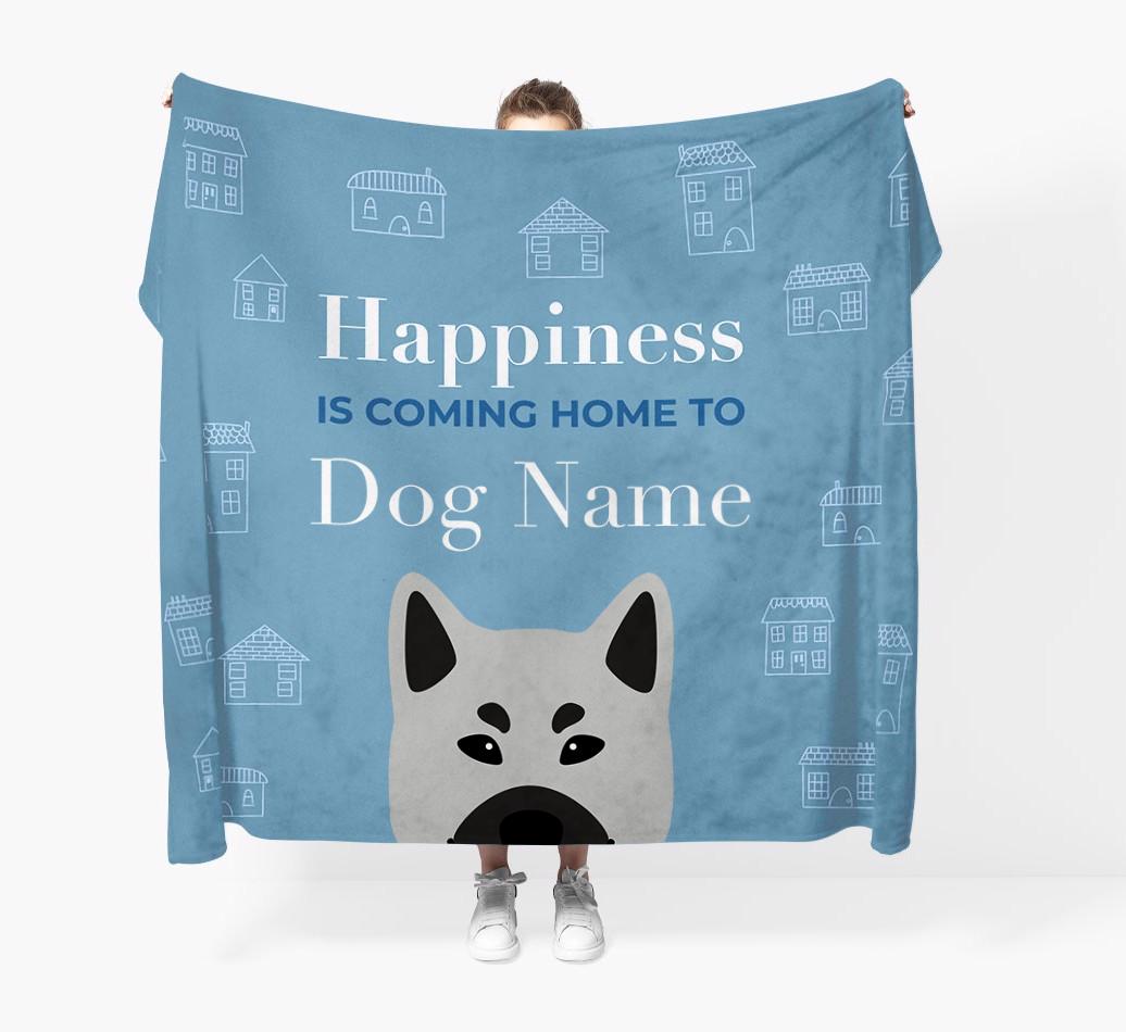 Happiness Is: Personalized {breedFullName} Throw Blanket