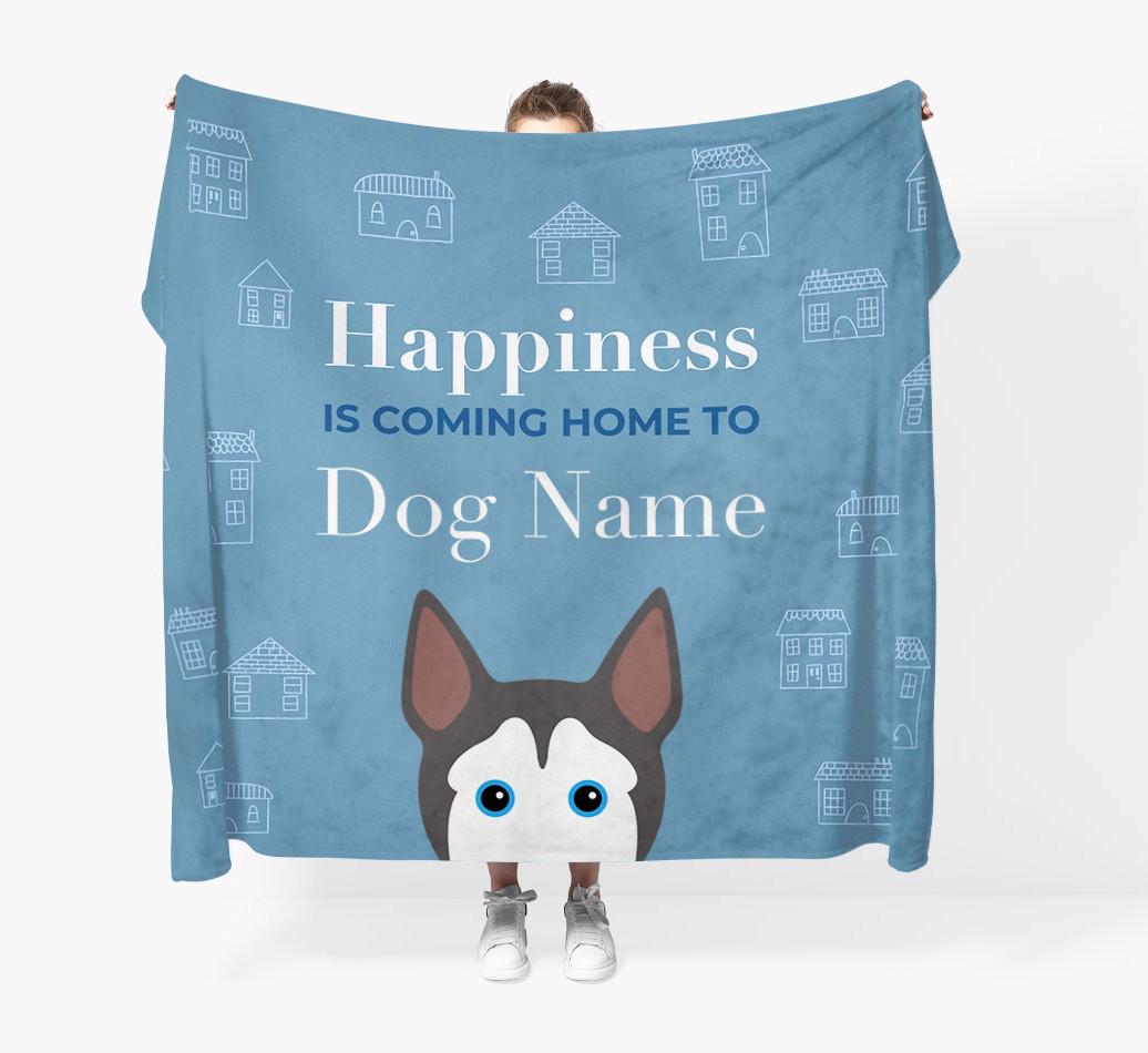 Happiness Is: Personalized {breedFullName} Throw Blanket