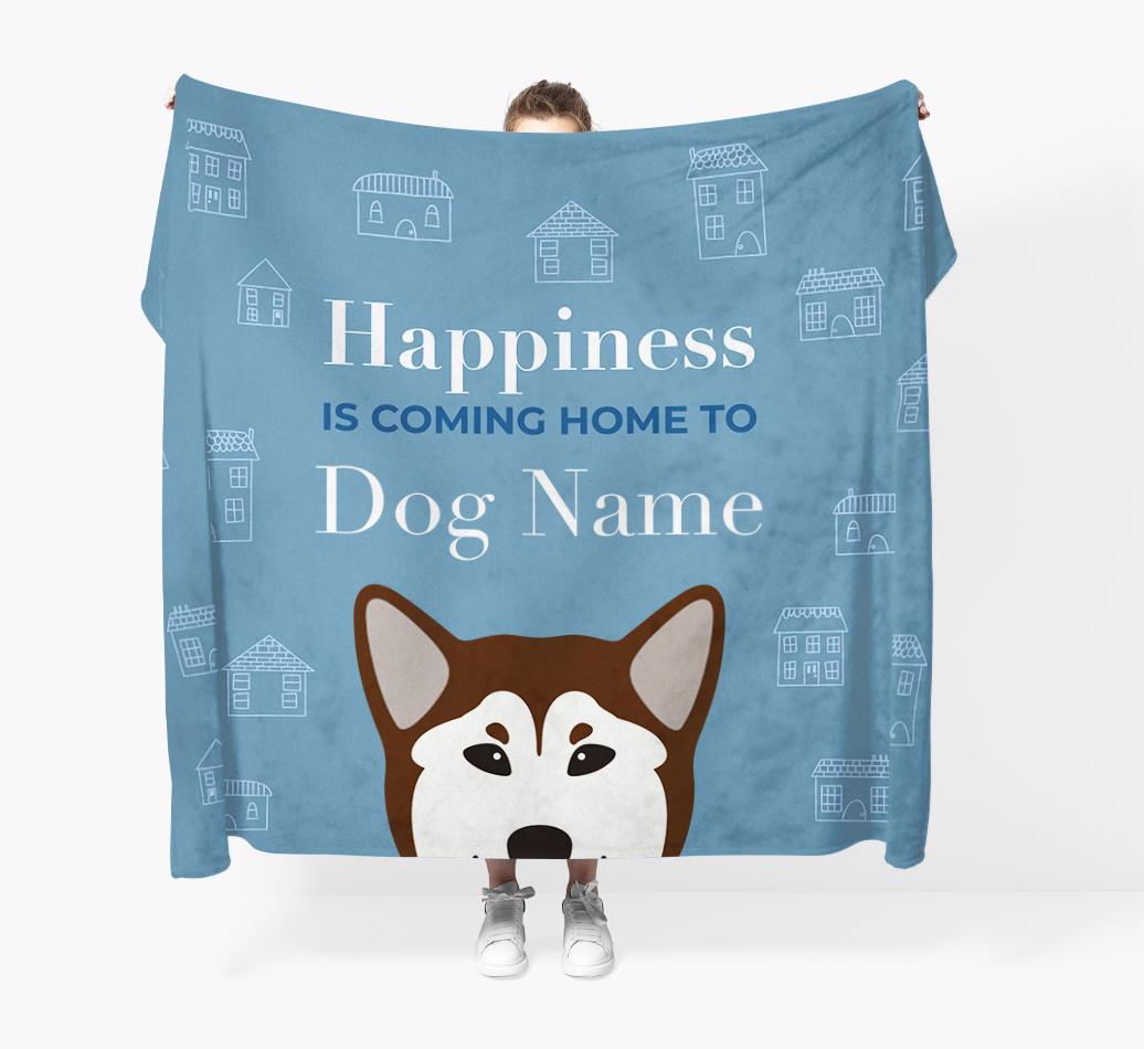 Happiness Is: Personalized {breedFullName} Throw Blanket
