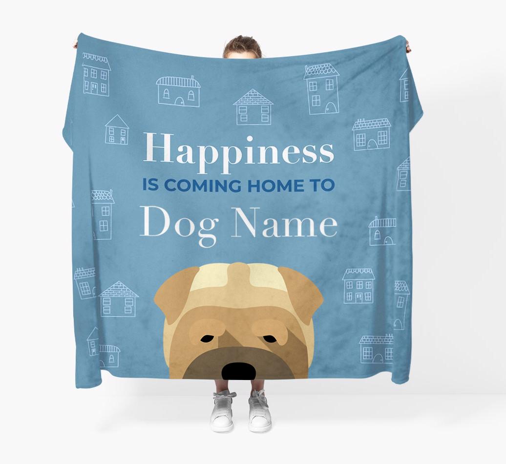 Happiness Is: Personalized {breedFullName} Throw Blanket