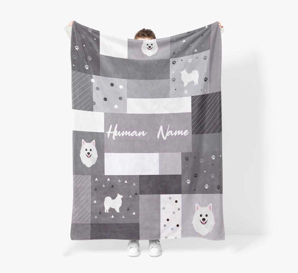 Patchwork: Personalized {breedFullName} Premium Sherpa Fleece Blanket