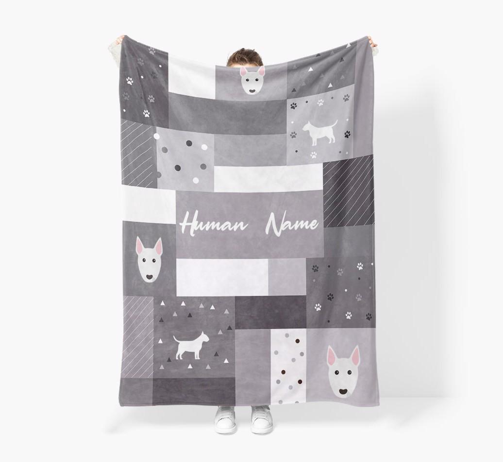 Patchwork: Personalized {breedFullName} Premium Sherpa Fleece Blanket