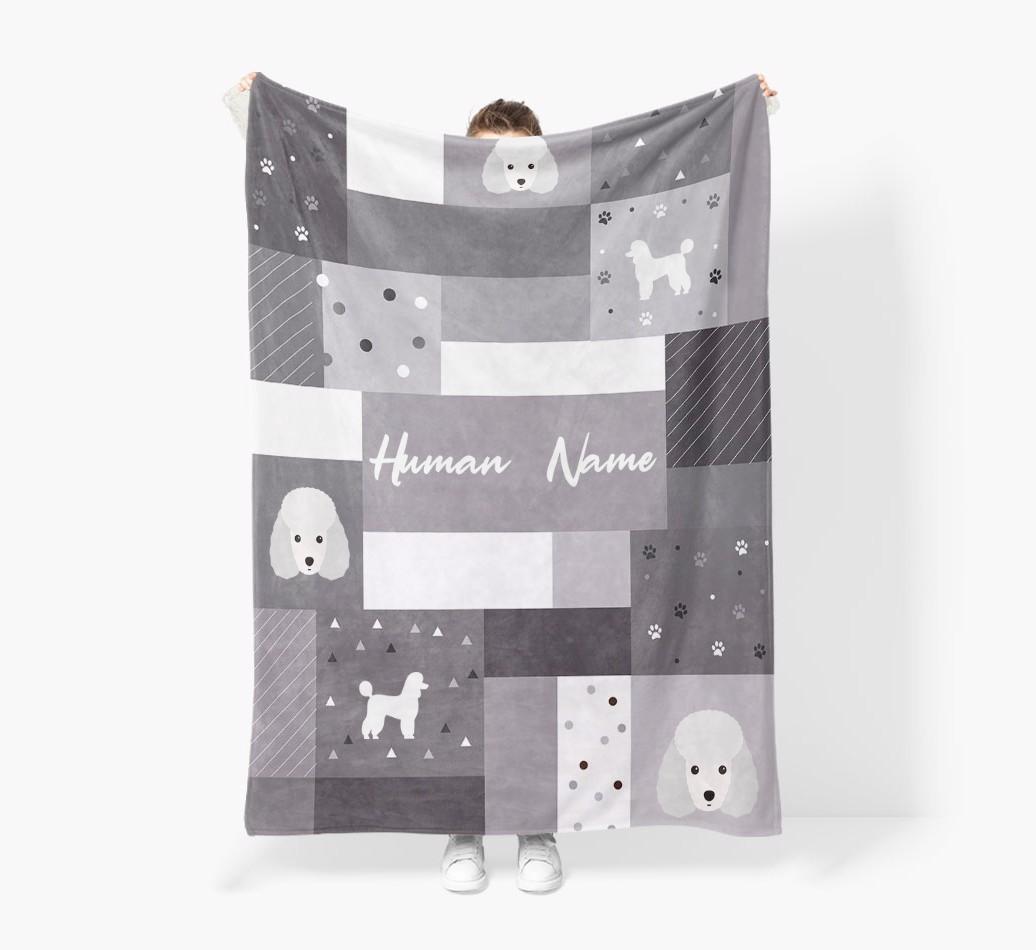 Patchwork: Personalized {breedFullName} Premium Sherpa Fleece Blanket