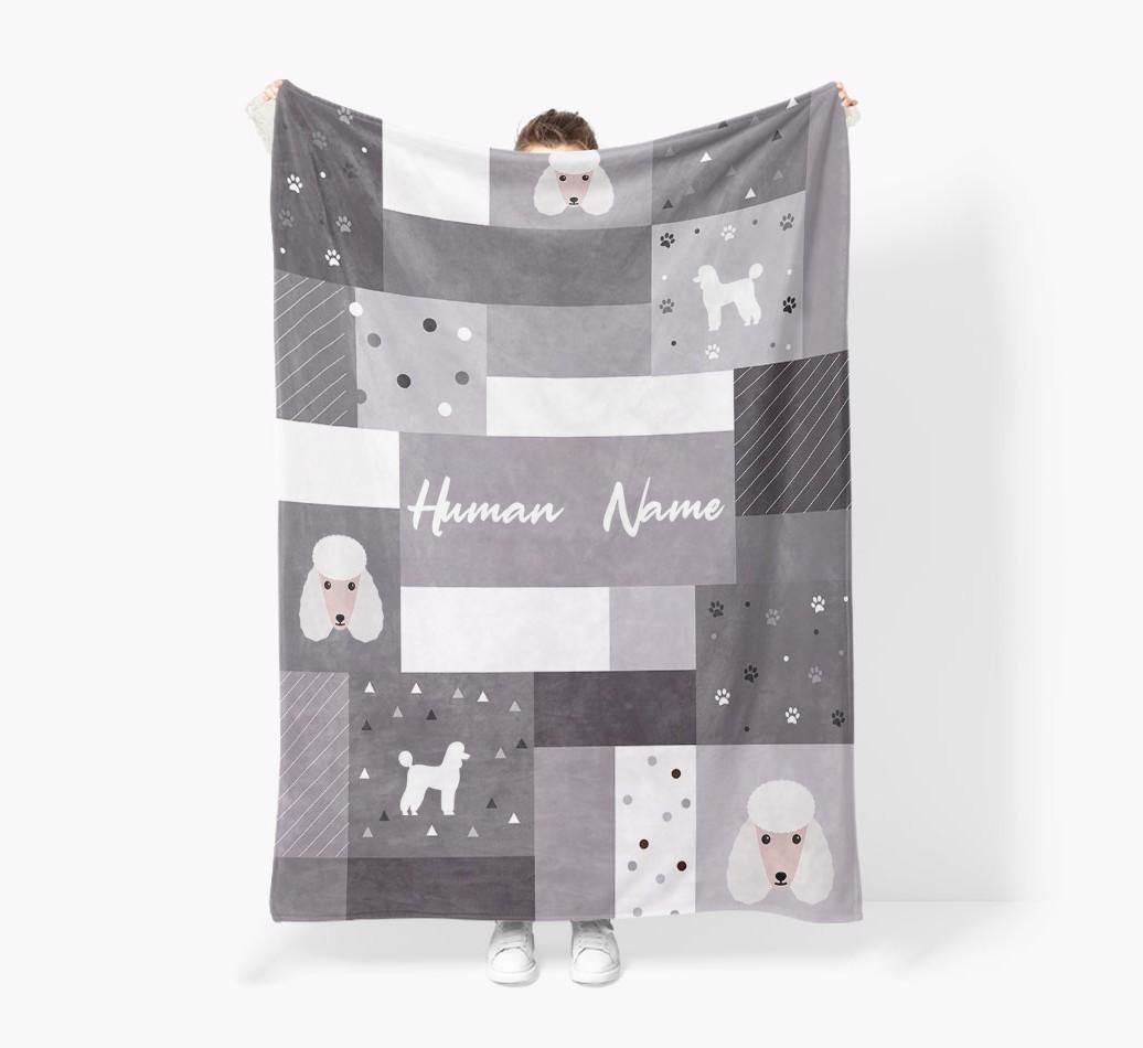 Patchwork: Personalized {breedFullName} Premium Sherpa Fleece Blanket