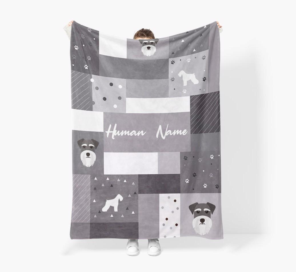 Patchwork: Personalized {breedFullName} Premium Sherpa Fleece Blanket