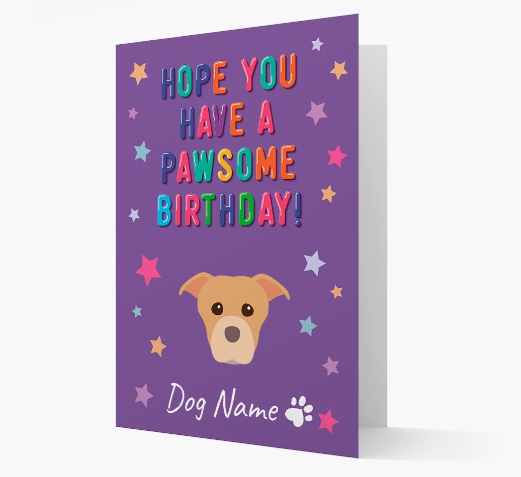 Personalised Card 'Hope You Have A Pawesome Birthday' with {breedCommonName} Icon