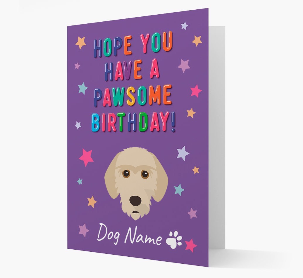 Personalised Card 'Hope You Have A Pawesome Birthday' with {breedCommonName} Icon