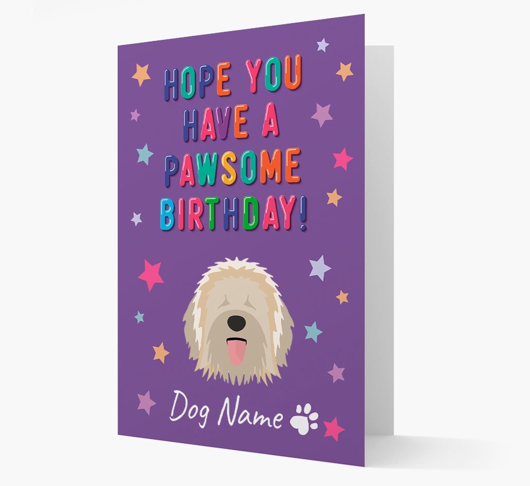 Personalised Card 'Hope You Have A Pawesome Birthday' with {breedCommonName} Icon
