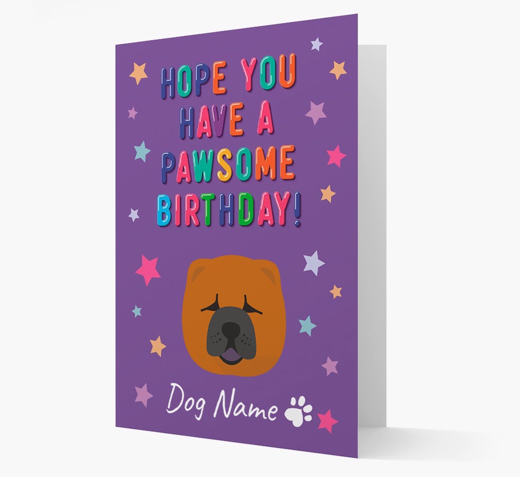 Personalised Card 'Hope You Have A Pawesome Birthday' with {breedCommonName} Icon