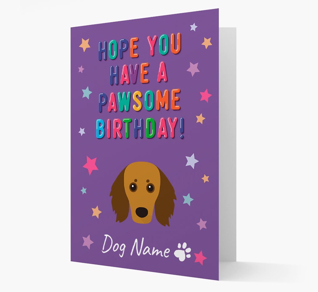 Personalised Card 'Hope You Have A Pawesome Birthday' with {breedCommonName} Icon