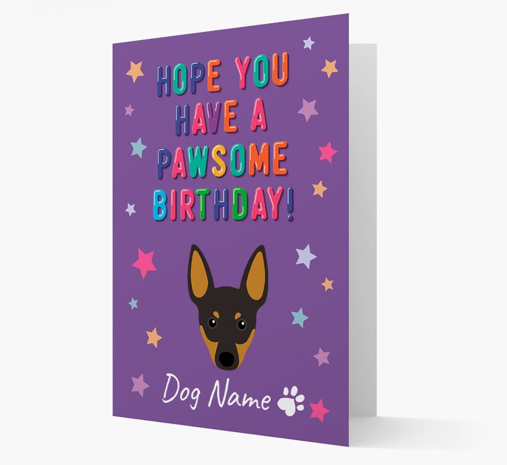 Personalised Card 'Hope You Have A Pawesome Birthday' with {breedCommonName} Icon