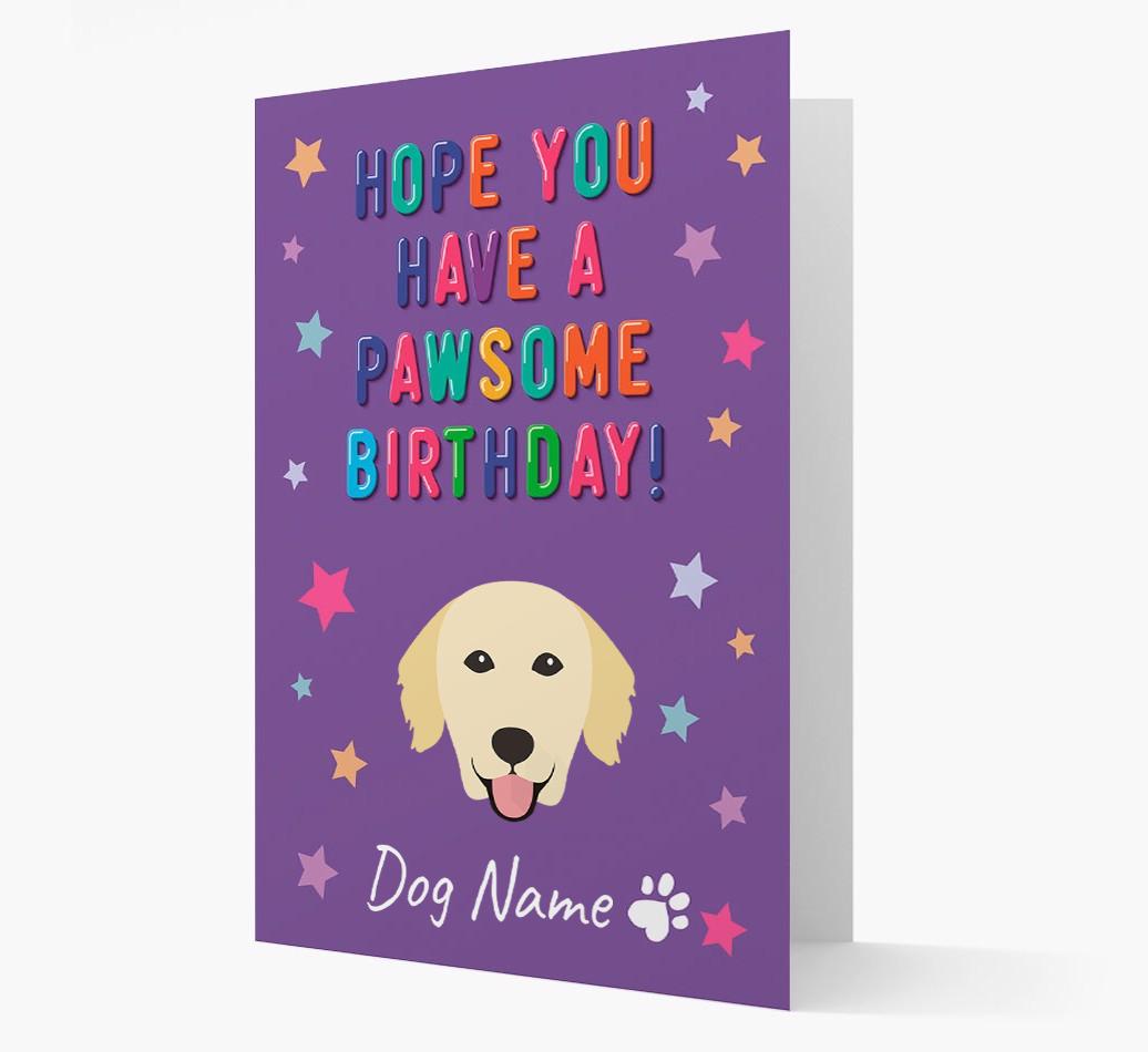 Personalised Card 'Hope You Have A Pawesome Birthday' with {breedCommonName} Icon