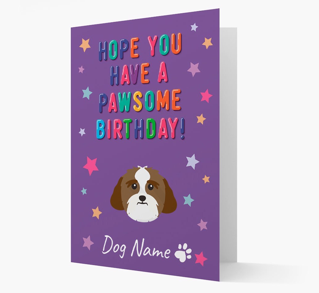 Personalised Card 'Hope You Have A Pawesome Birthday' with {breedCommonName} Icon