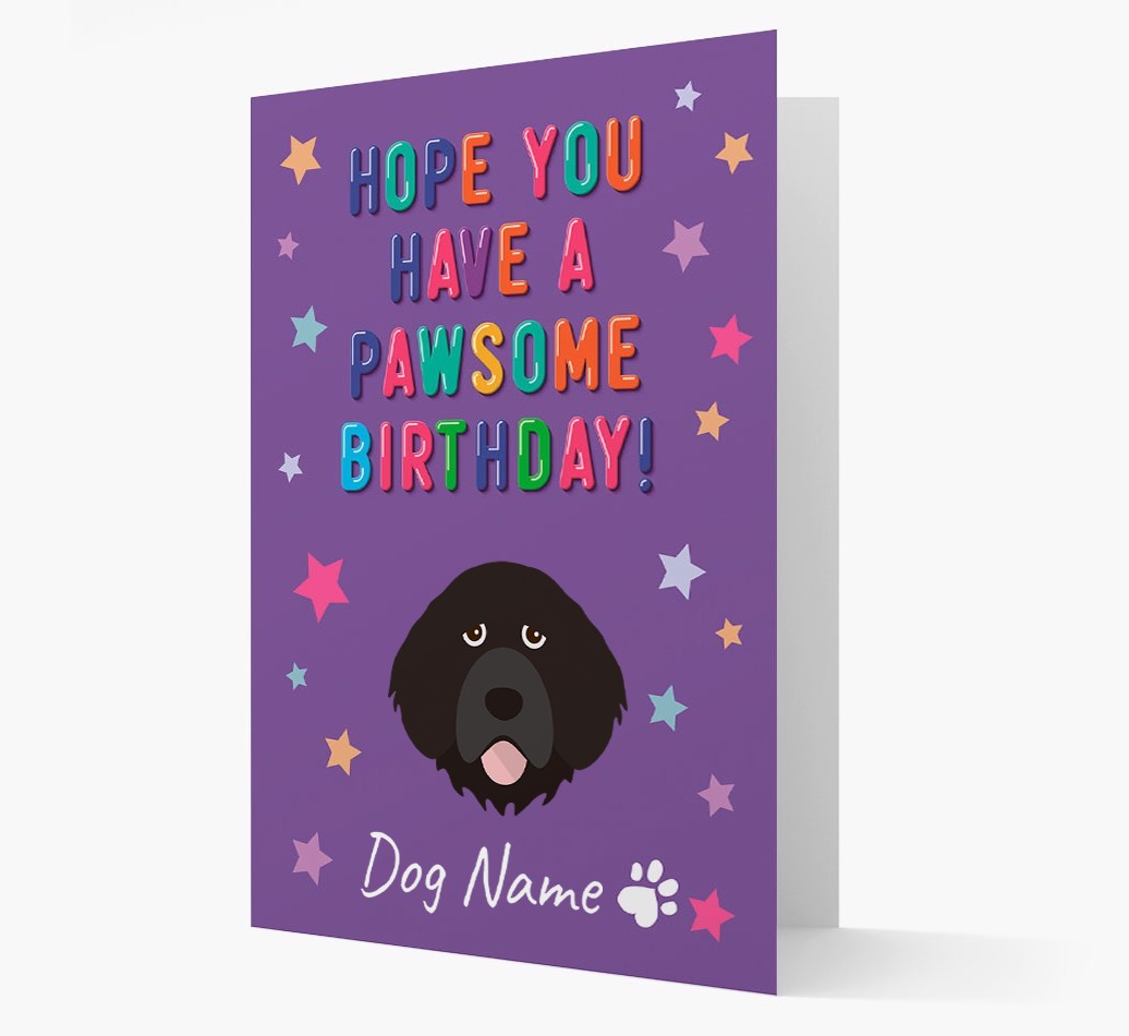 Personalised Card 'Hope You Have A Pawesome Birthday' with {breedCommonName} Icon