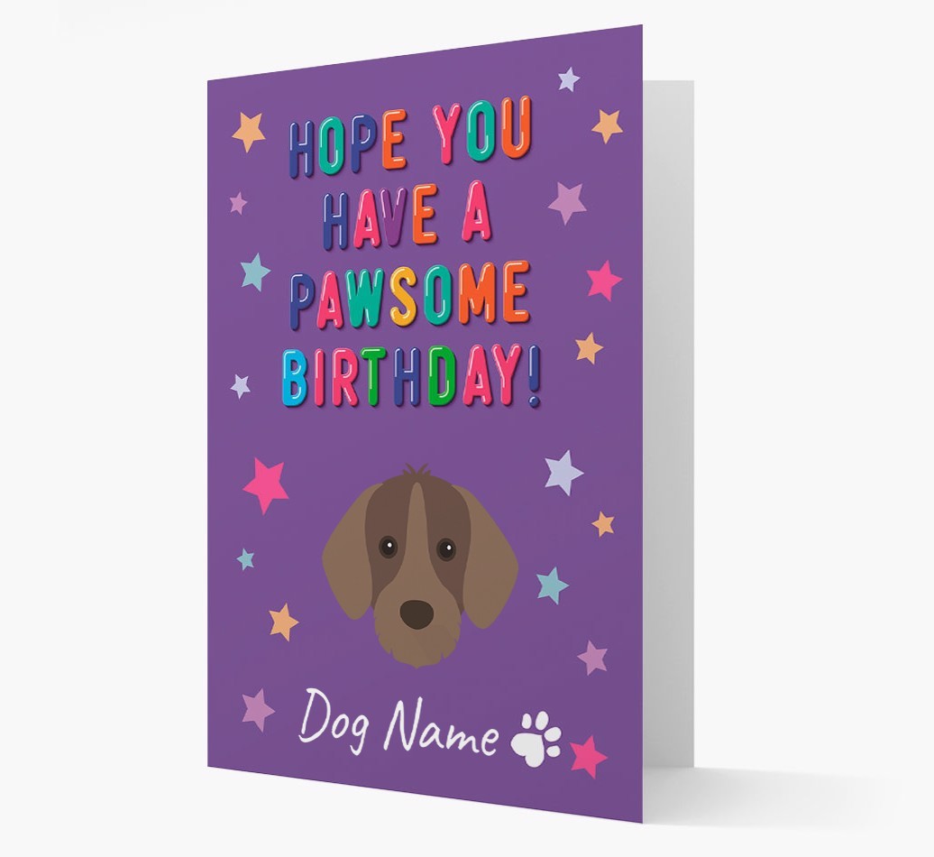 Personalised Card 'Hope You Have A Pawesome Birthday' with {breedCommonName} Icon