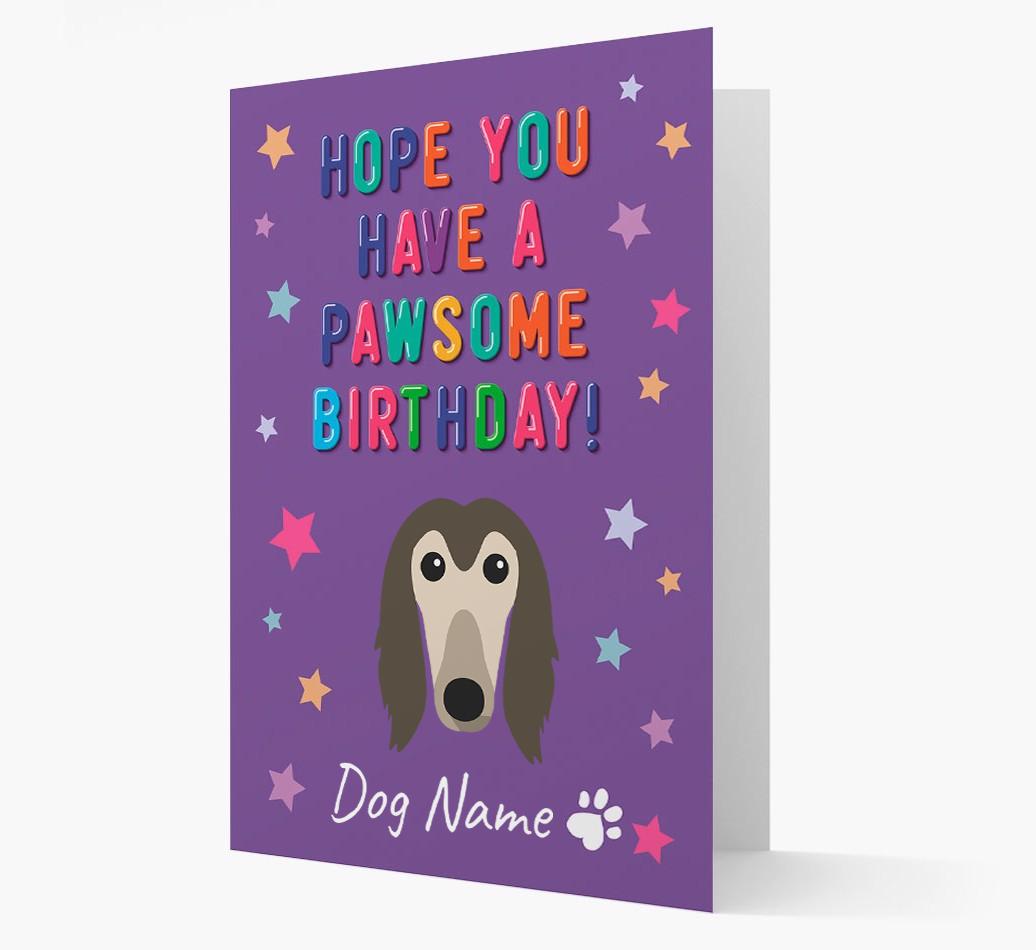 Personalised Card 'Hope You Have A Pawesome Birthday' with {breedCommonName} Icon