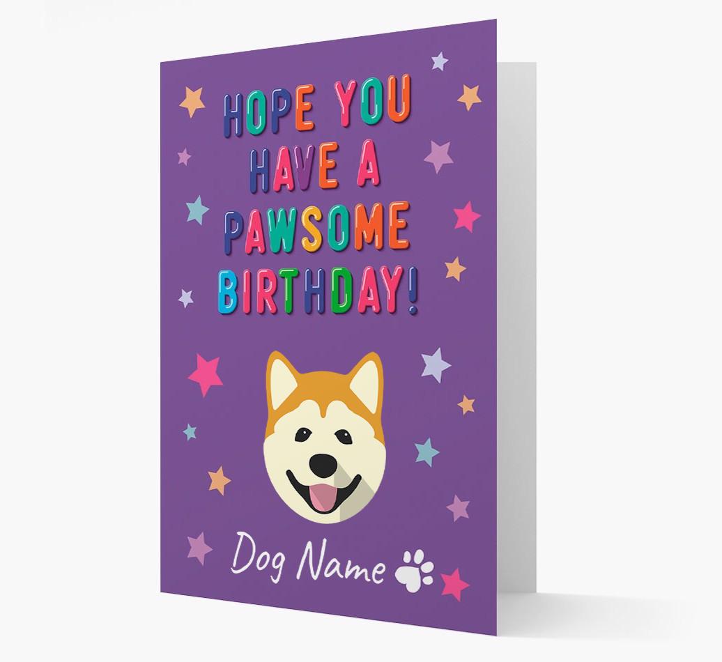 Personalised Card 'Hope You Have A Pawesome Birthday' with {breedCommonName} Icon