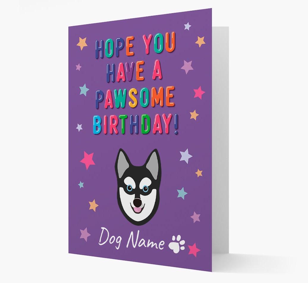 Personalised Card 'Hope You Have A Pawesome Birthday' with {breedCommonName} Icon