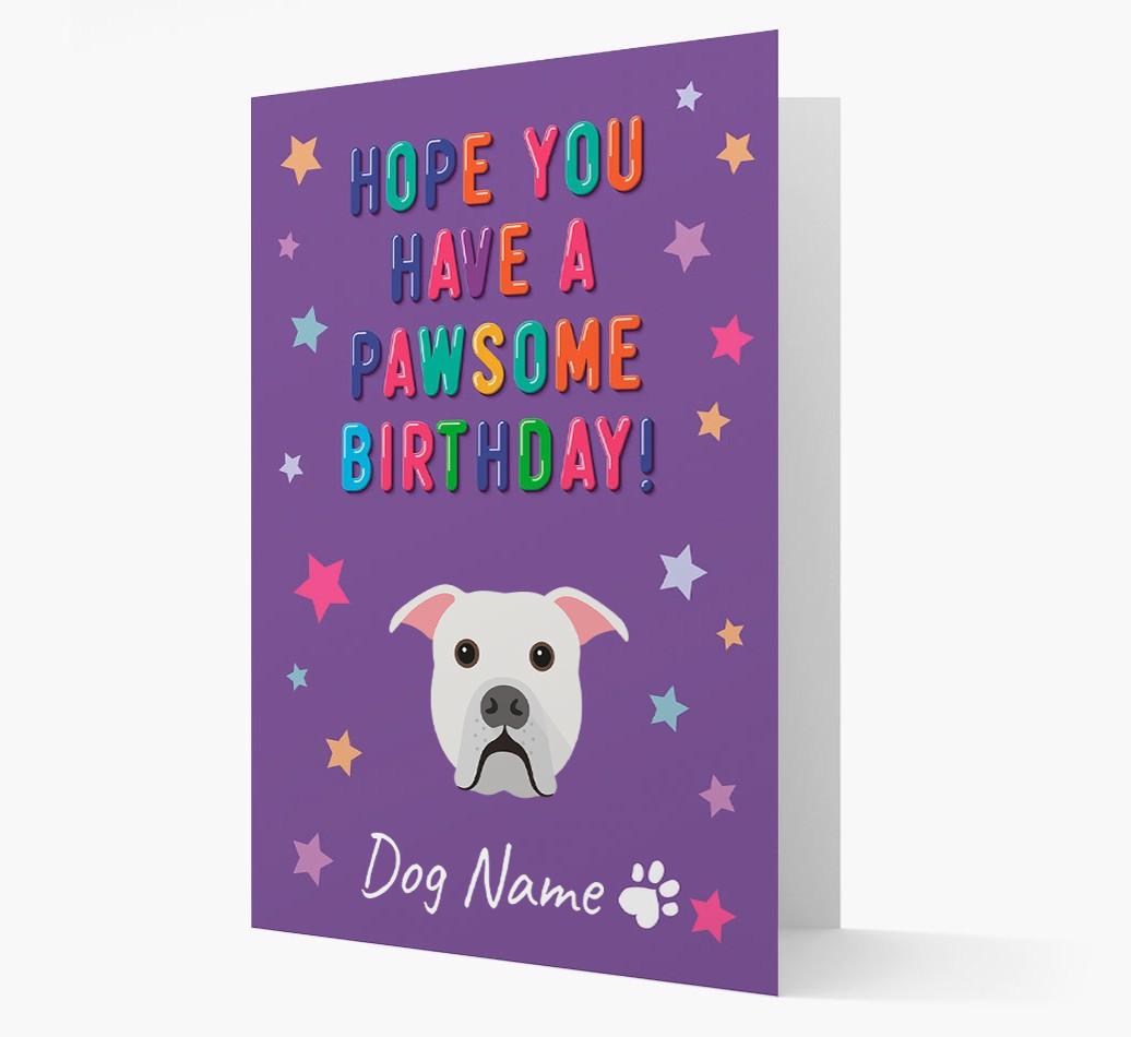 Personalised Card 'Hope You Have A Pawesome Birthday' with {breedCommonName} Icon