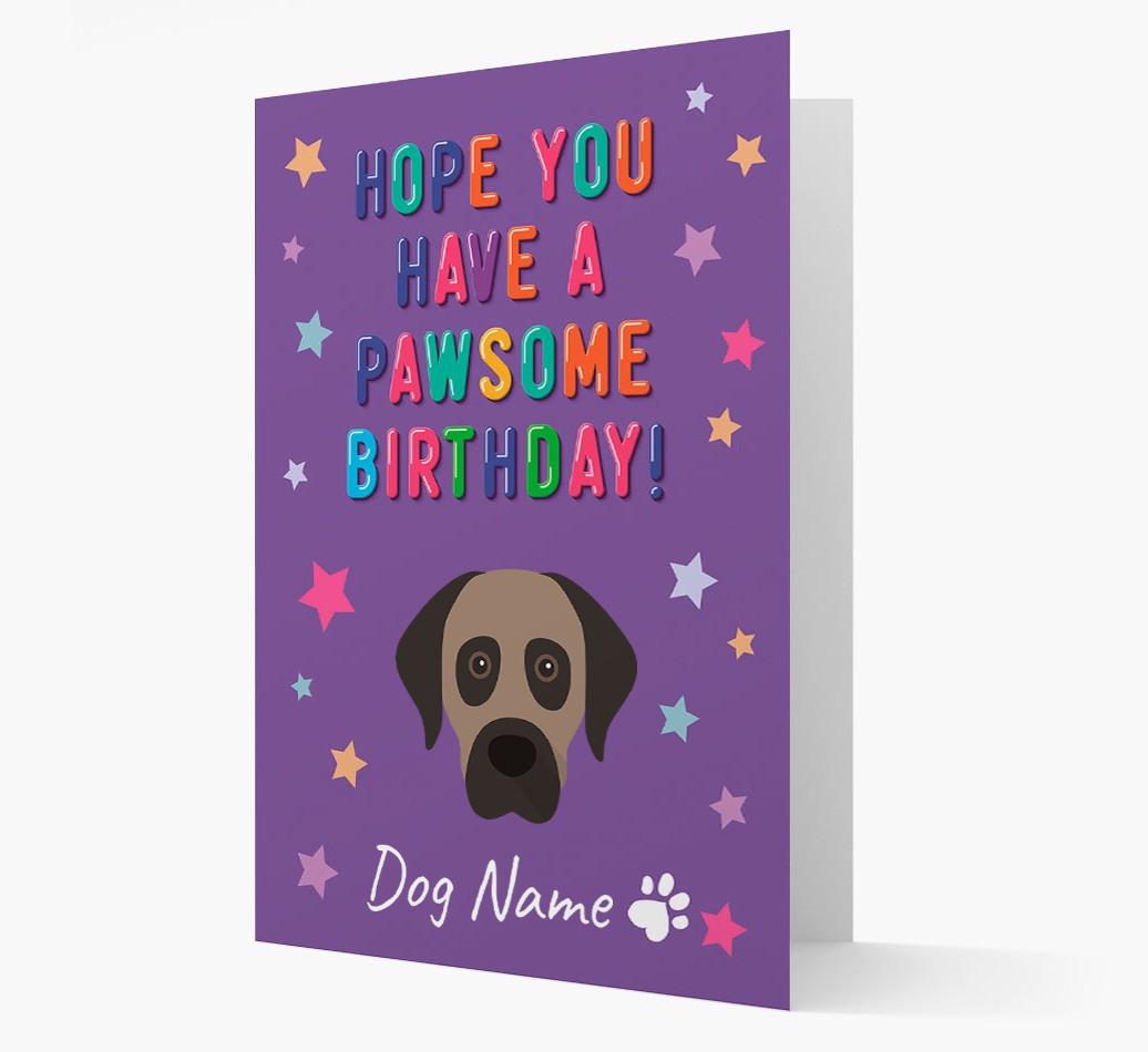 Personalised Card 'Hope You Have A Pawesome Birthday' with {breedCommonName} Icon