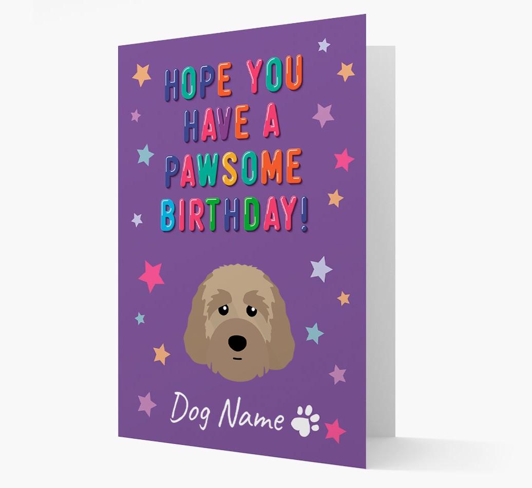 Personalised Card 'Hope You Have A Pawesome Birthday' with {breedCommonName} Icon