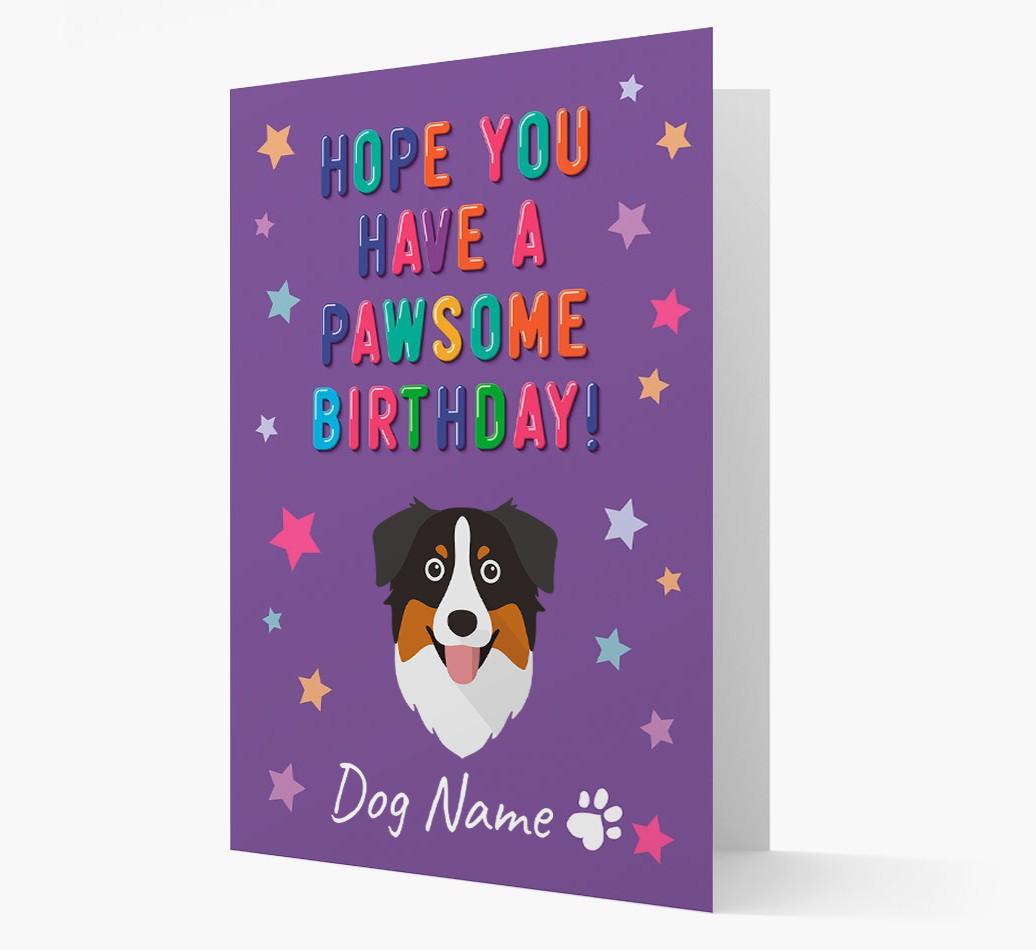 Personalised Card 'Hope You Have A Pawesome Birthday' with {breedCommonName} Icon