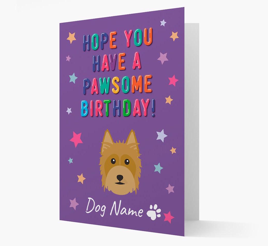 Personalised Card 'Hope You Have A Pawesome Birthday' with {breedCommonName} Icon