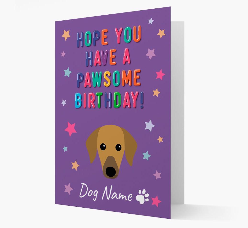 Personalised Card 'Hope You Have A Pawesome Birthday' with {breedCommonName} Icon