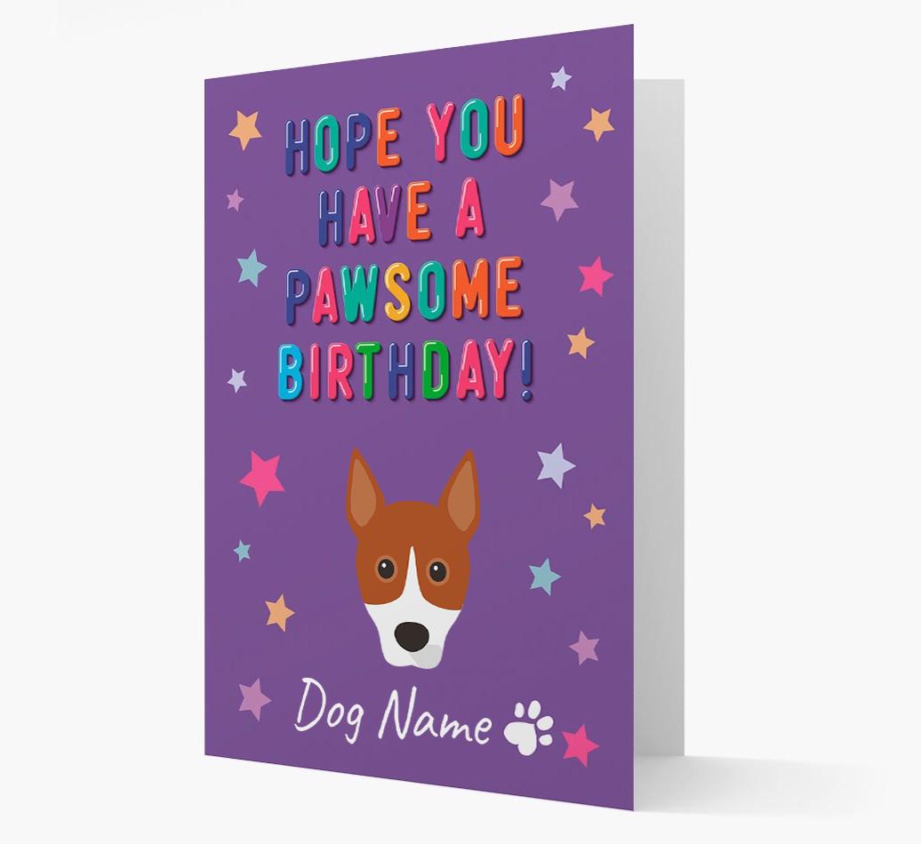 Personalised Card 'Hope You Have A Pawesome Birthday' with {breedCommonName} Icon