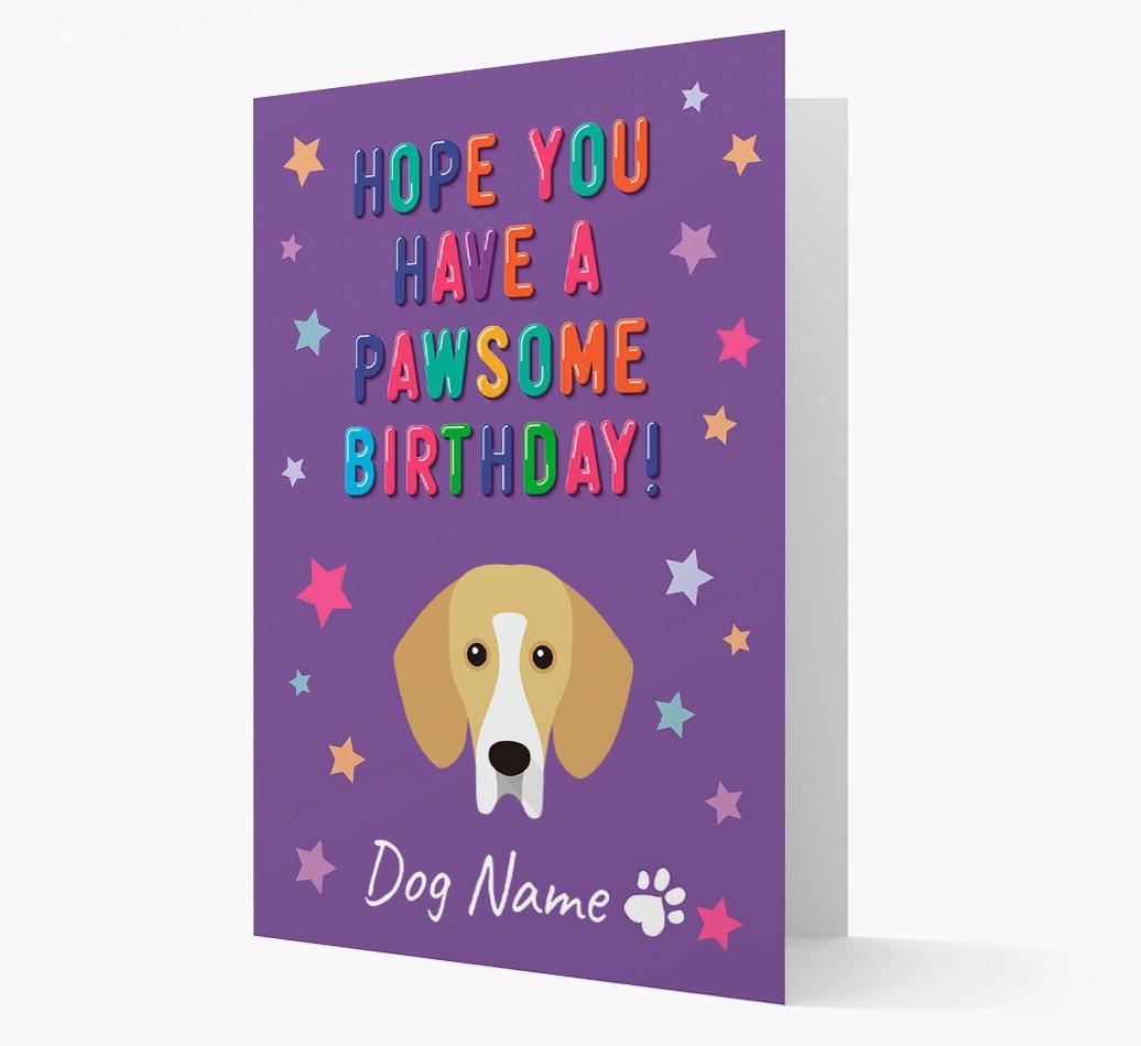 Personalised Card 'Hope You Have A Pawesome Birthday' with {breedCommonName} Icon
