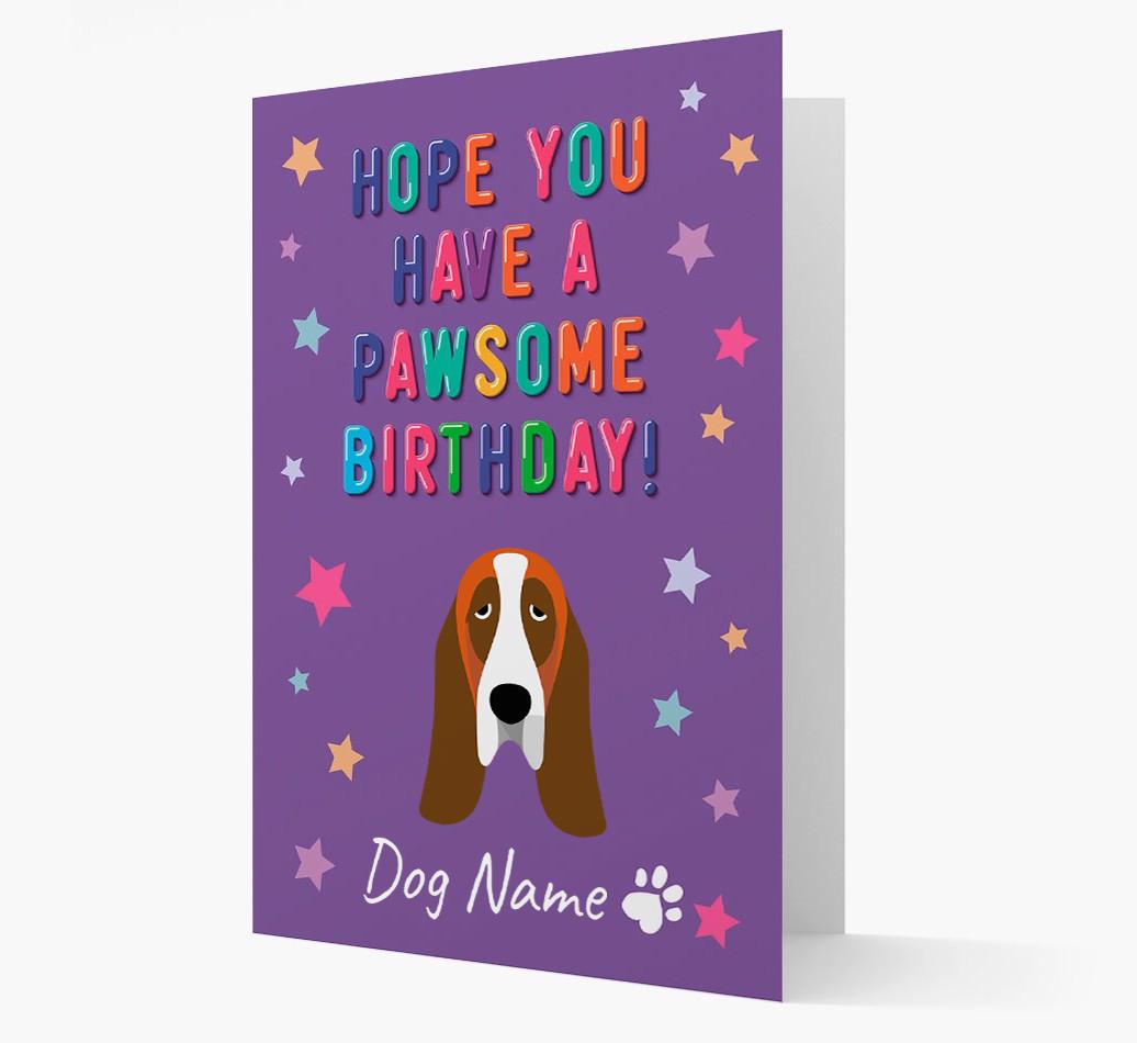 Personalised Card 'Hope You Have A Pawesome Birthday' with {breedCommonName} Icon