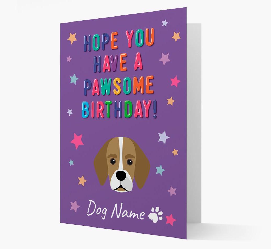 Personalised Card 'Hope You Have A Pawesome Birthday' with {breedCommonName} Icon