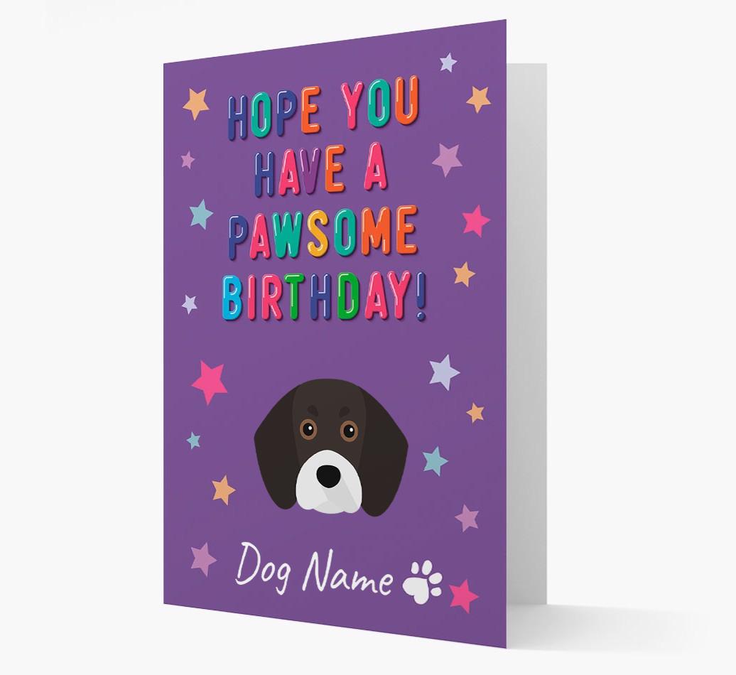 Personalised Card 'Hope You Have A Pawesome Birthday' with {breedCommonName} Icon