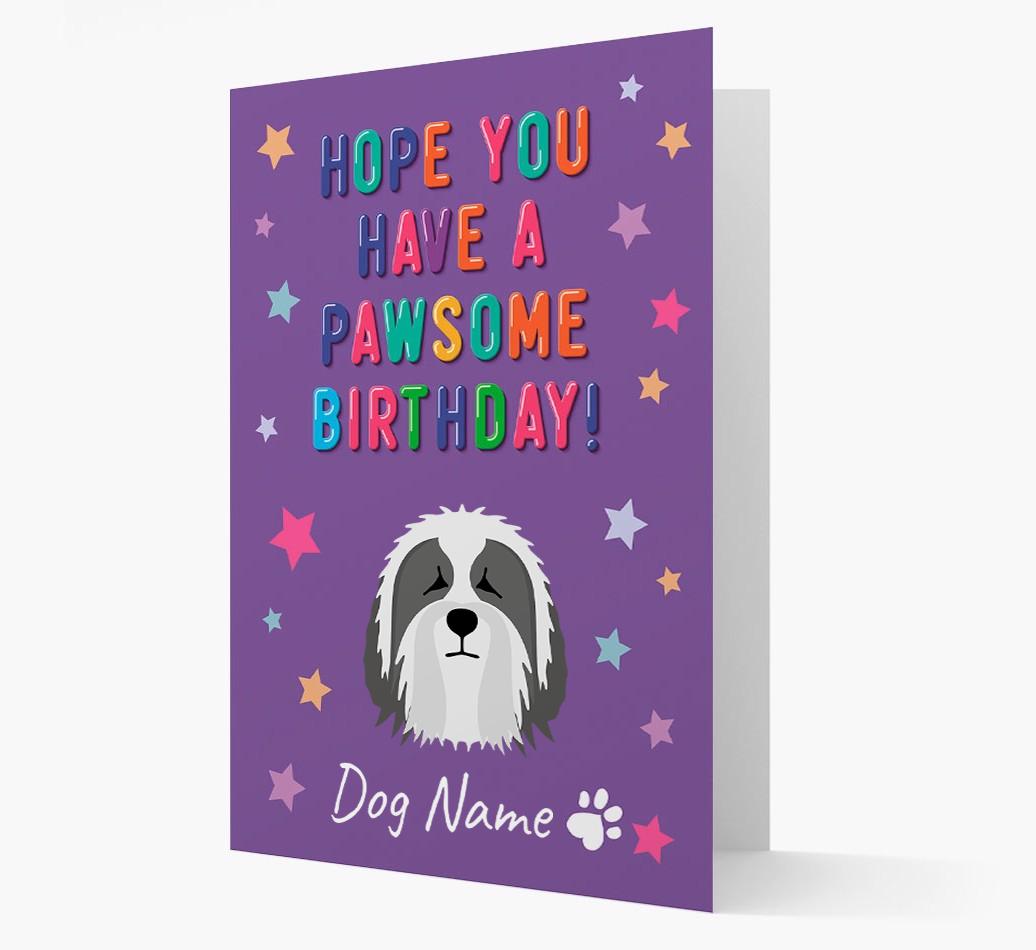 Personalised Card 'Hope You Have A Pawesome Birthday' with {breedCommonName} Icon