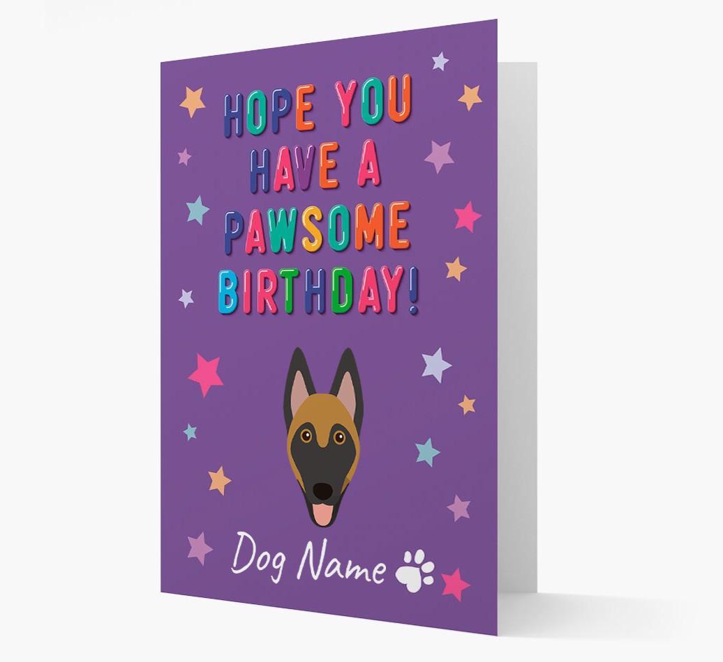 Personalised Card 'Hope You Have A Pawesome Birthday' with {breedCommonName} Icon