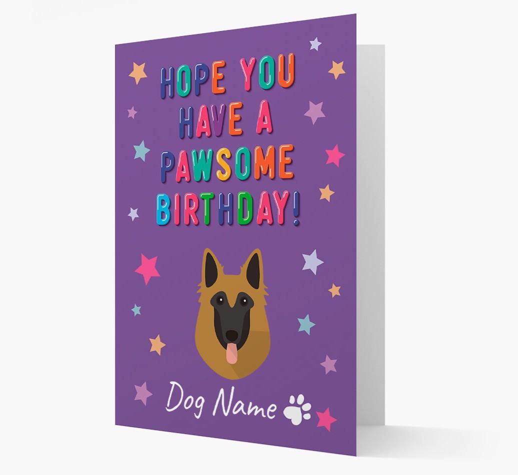 Personalised Card 'Hope You Have A Pawesome Birthday' with {breedCommonName} Icon
