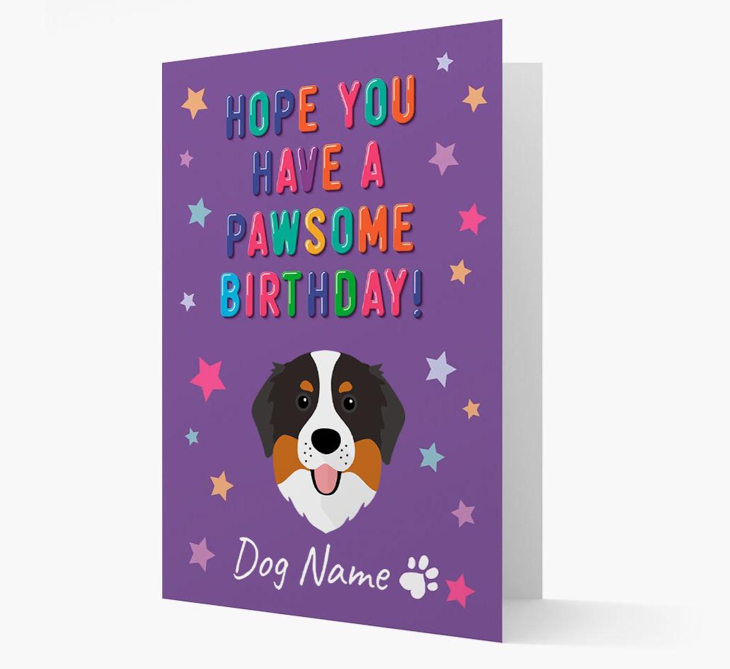 Personalised Card 'Hope You Have A Pawesome Birthday' with {breedCommonName} Icon