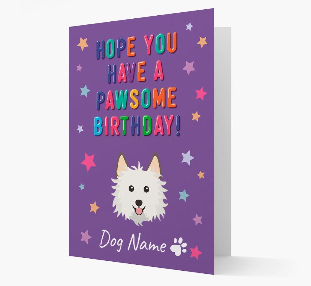 Personalised Card 'Hope You Have A Pawesome Birthday' with {breedCommonName} Icon