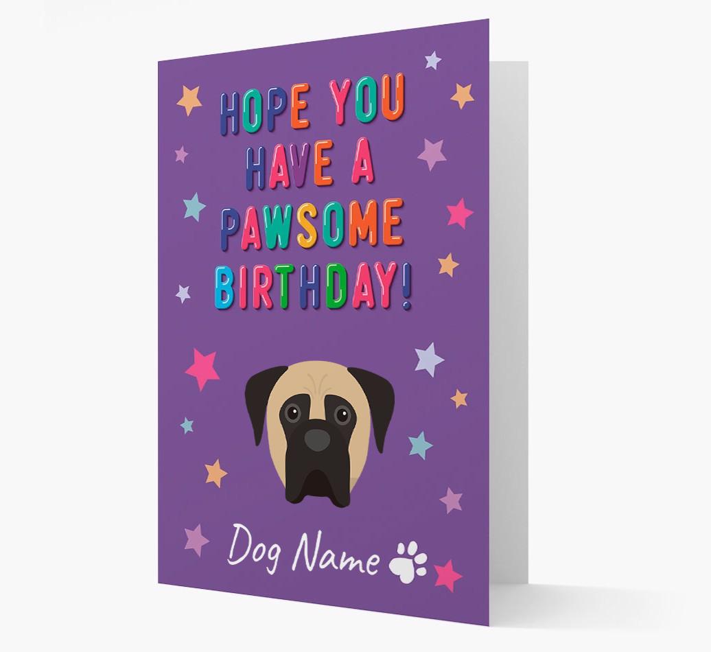 Personalised Card 'Hope You Have A Pawesome Birthday' with {breedCommonName} Icon