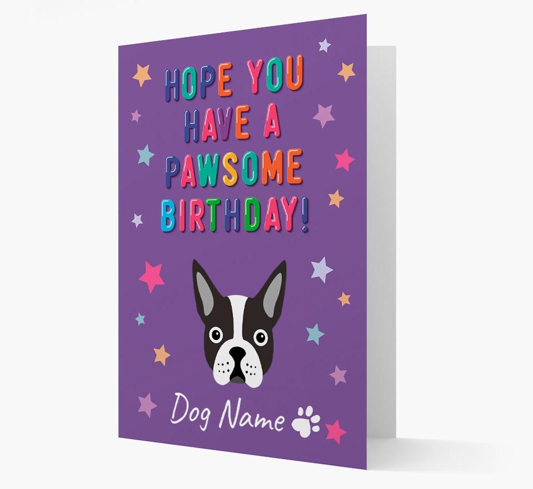 Personalised Card 'Hope You Have A Pawesome Birthday' with {breedCommonName} Icon