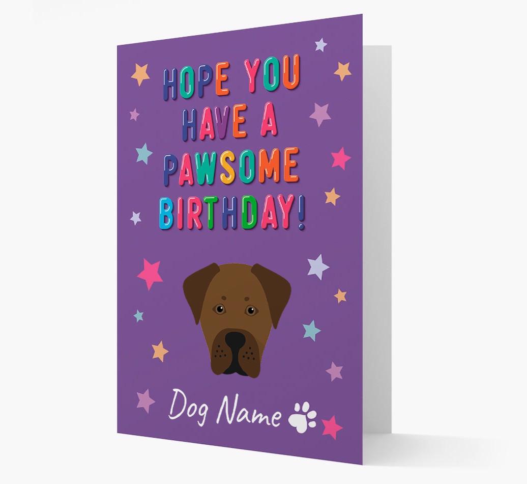 Personalised Card 'Hope You Have A Pawesome Birthday' with {breedCommonName} Icon