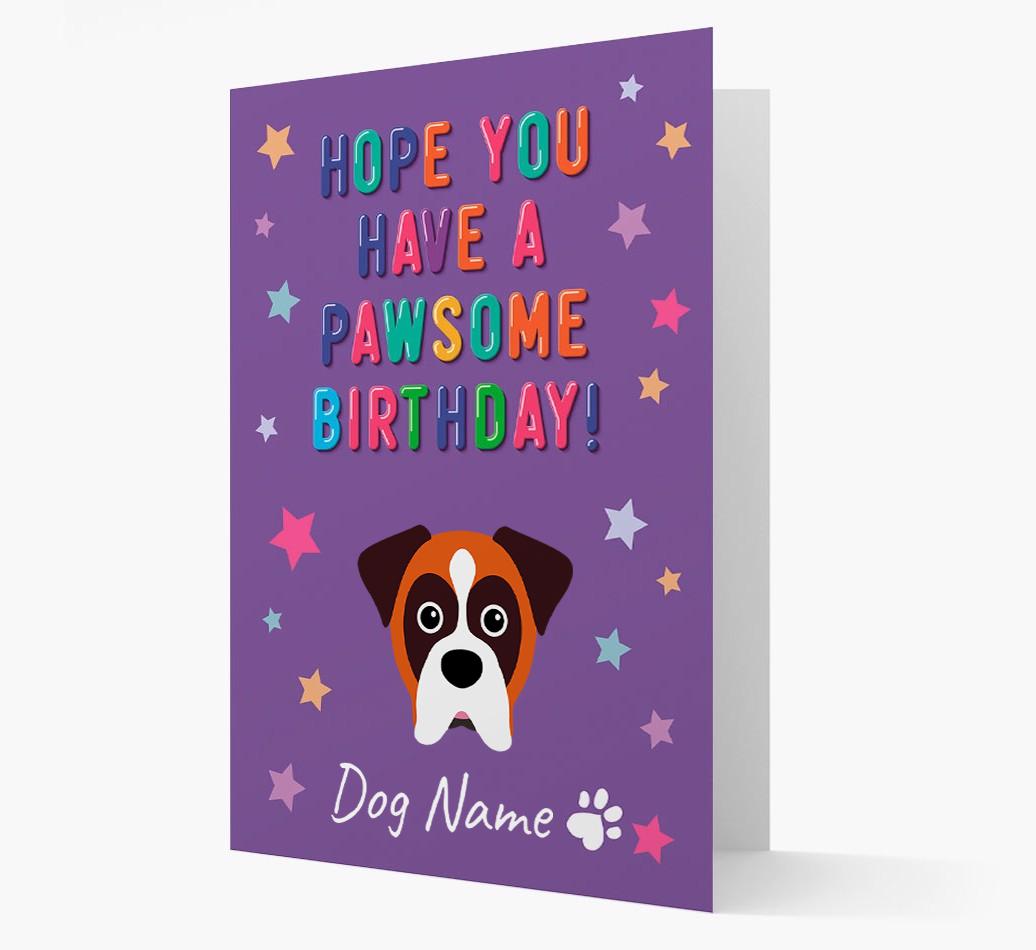 Personalised Card 'Hope You Have A Pawesome Birthday' with {breedCommonName} Icon