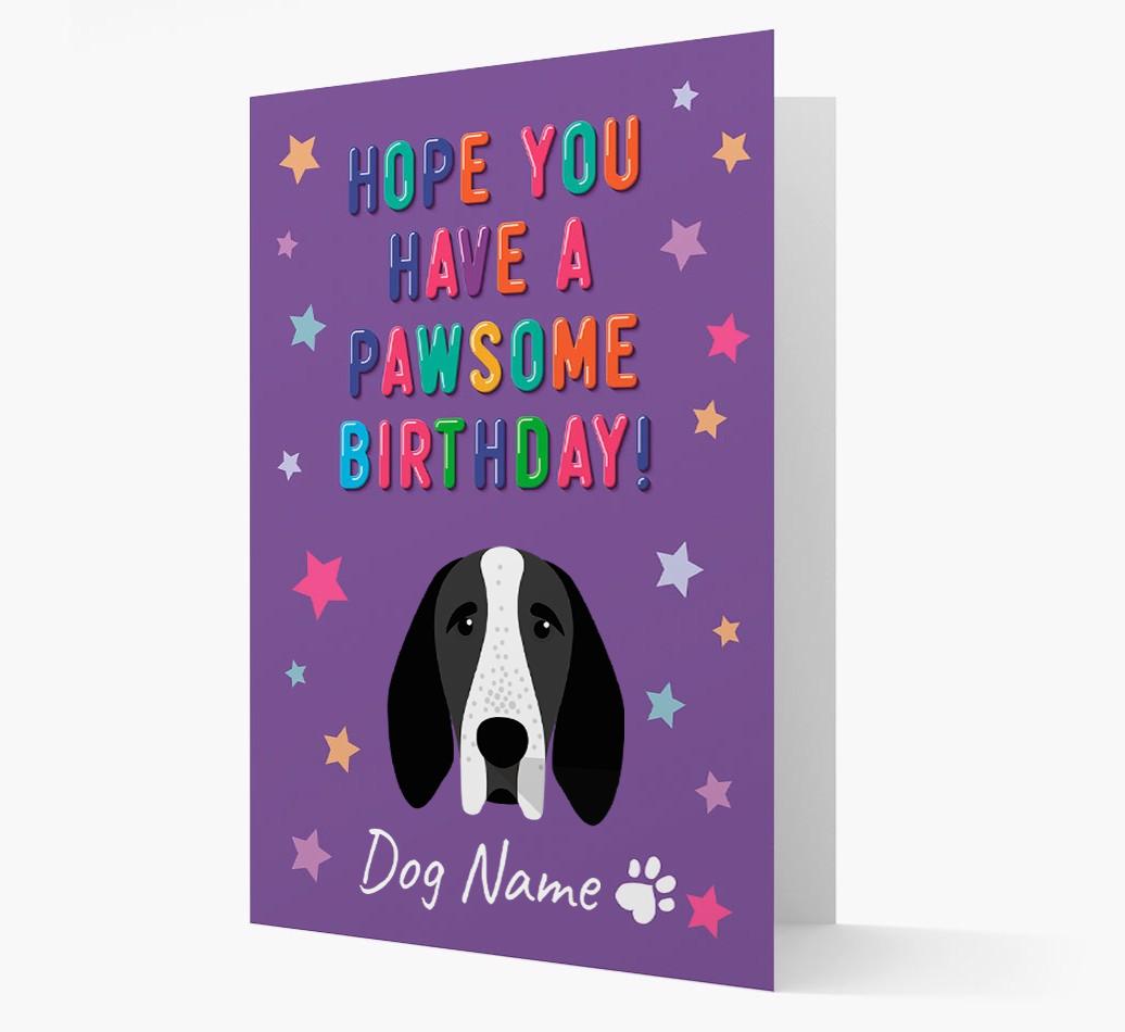 Personalised Card 'Hope You Have A Pawesome Birthday' with {breedCommonName} Icon