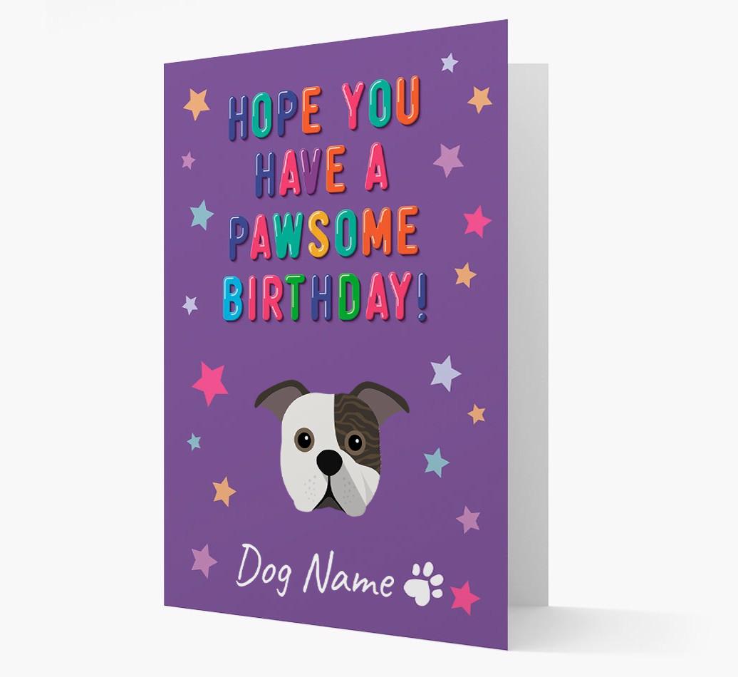 Personalised Card 'Hope You Have A Pawesome Birthday' with {breedCommonName} Icon