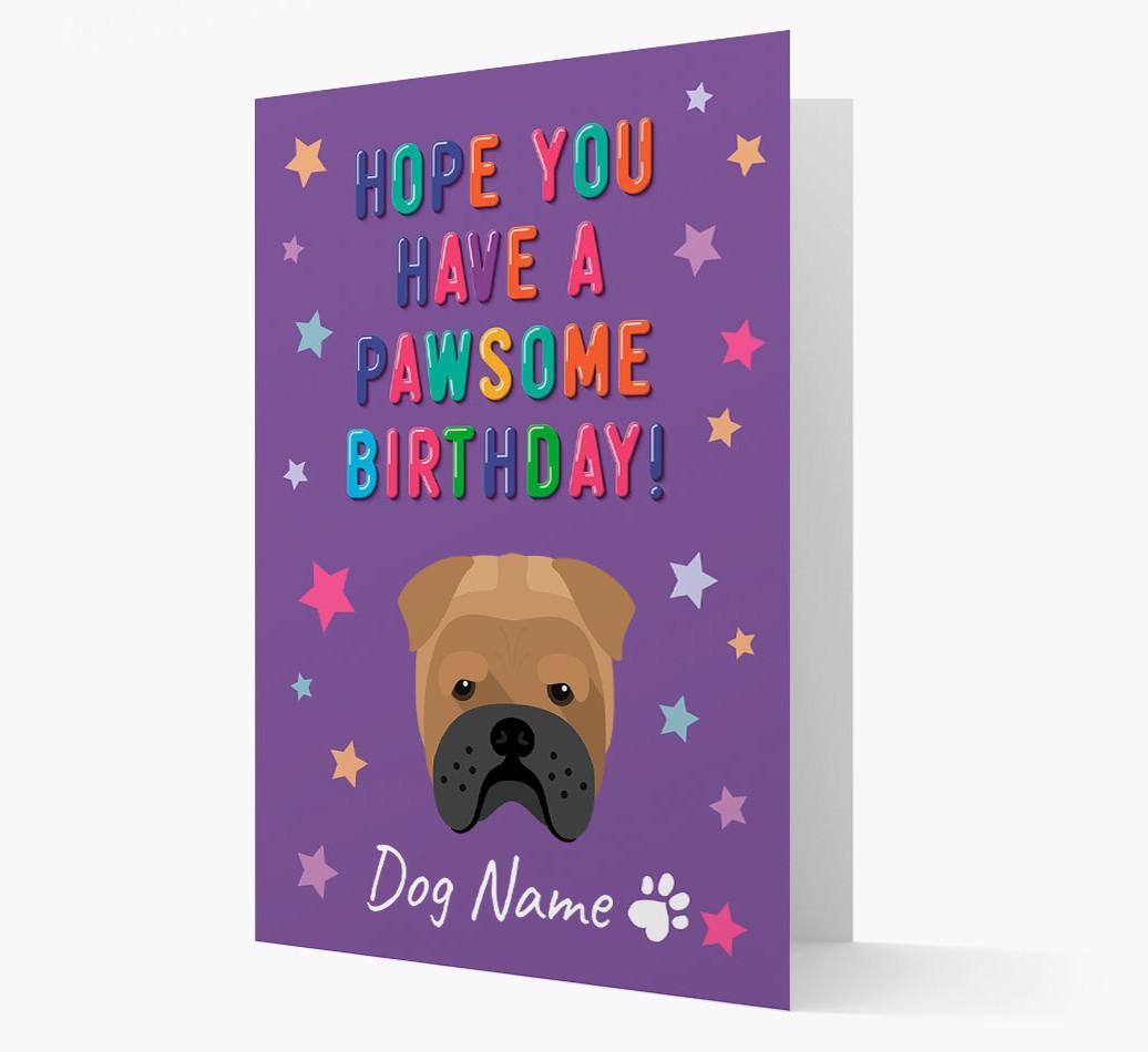 Personalised Card 'Hope You Have A Pawesome Birthday' with {breedCommonName} Icon