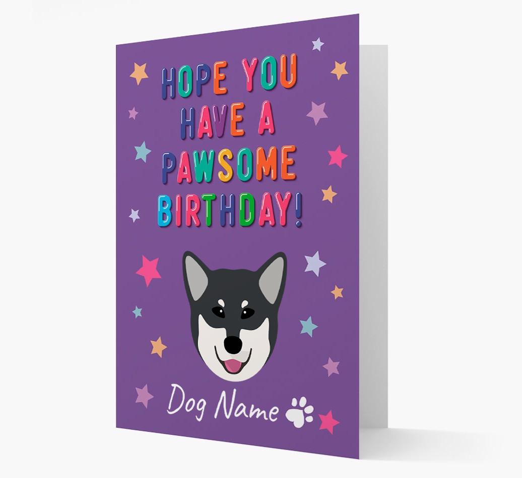 Personalised Card 'Hope You Have A Pawesome Birthday' with {breedCommonName} Icon