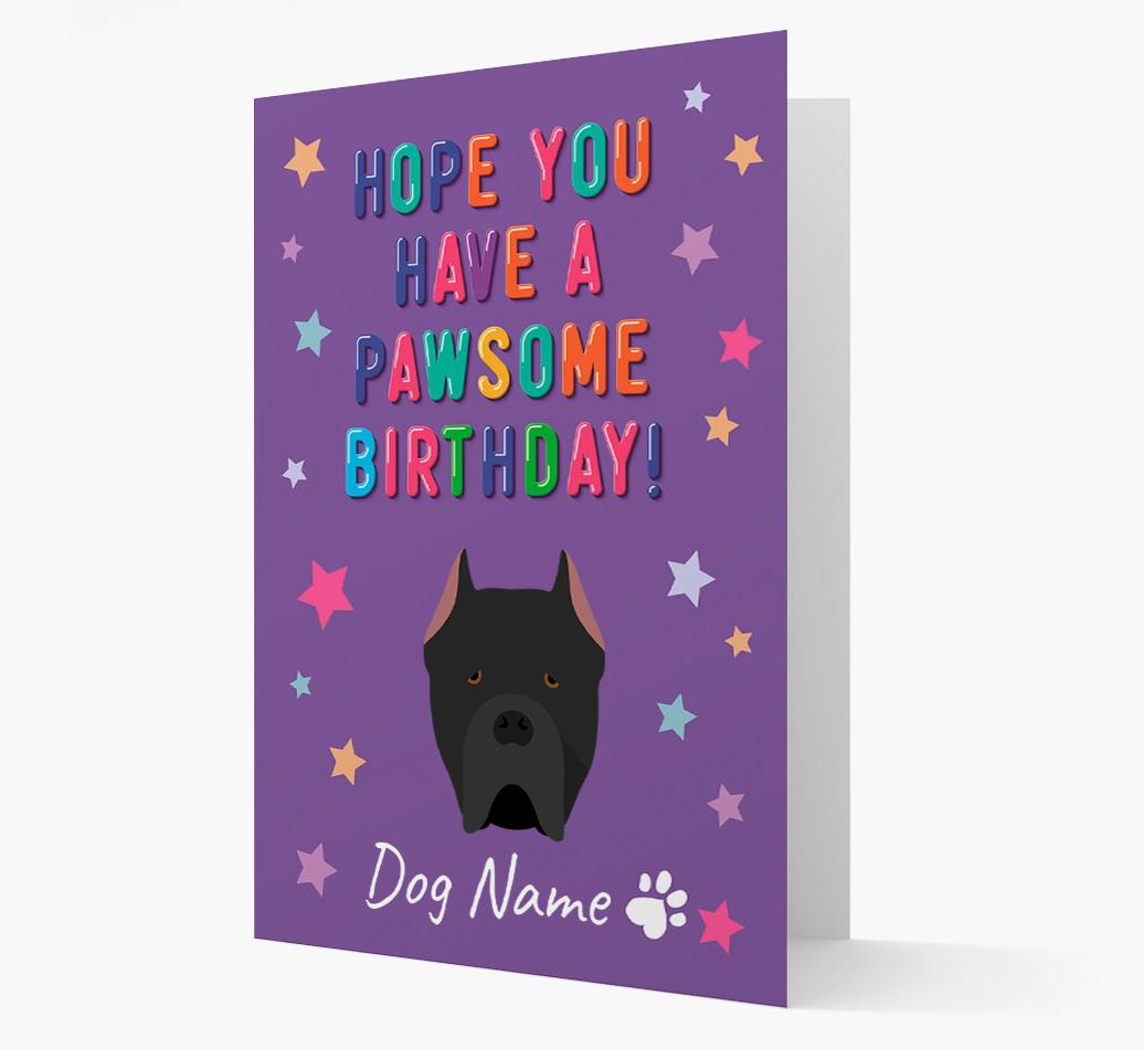 Personalised Card 'Hope You Have A Pawesome Birthday' with {breedCommonName} Icon